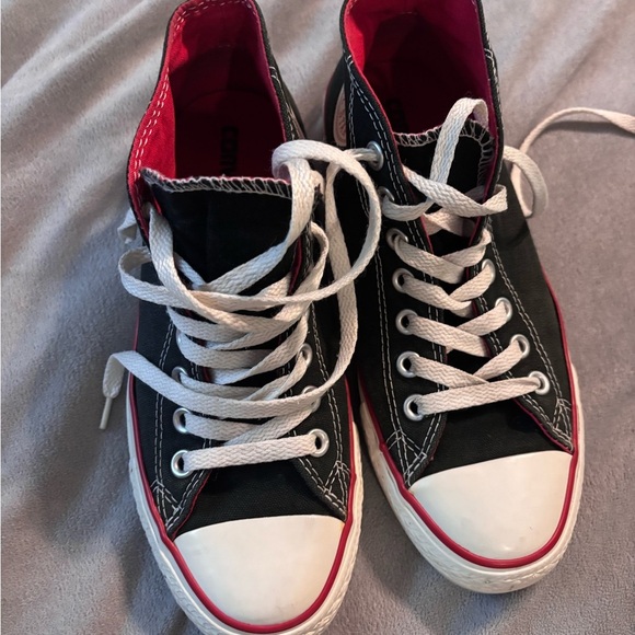 Black and Red High-Top Sneakers - Picture 1 of 2